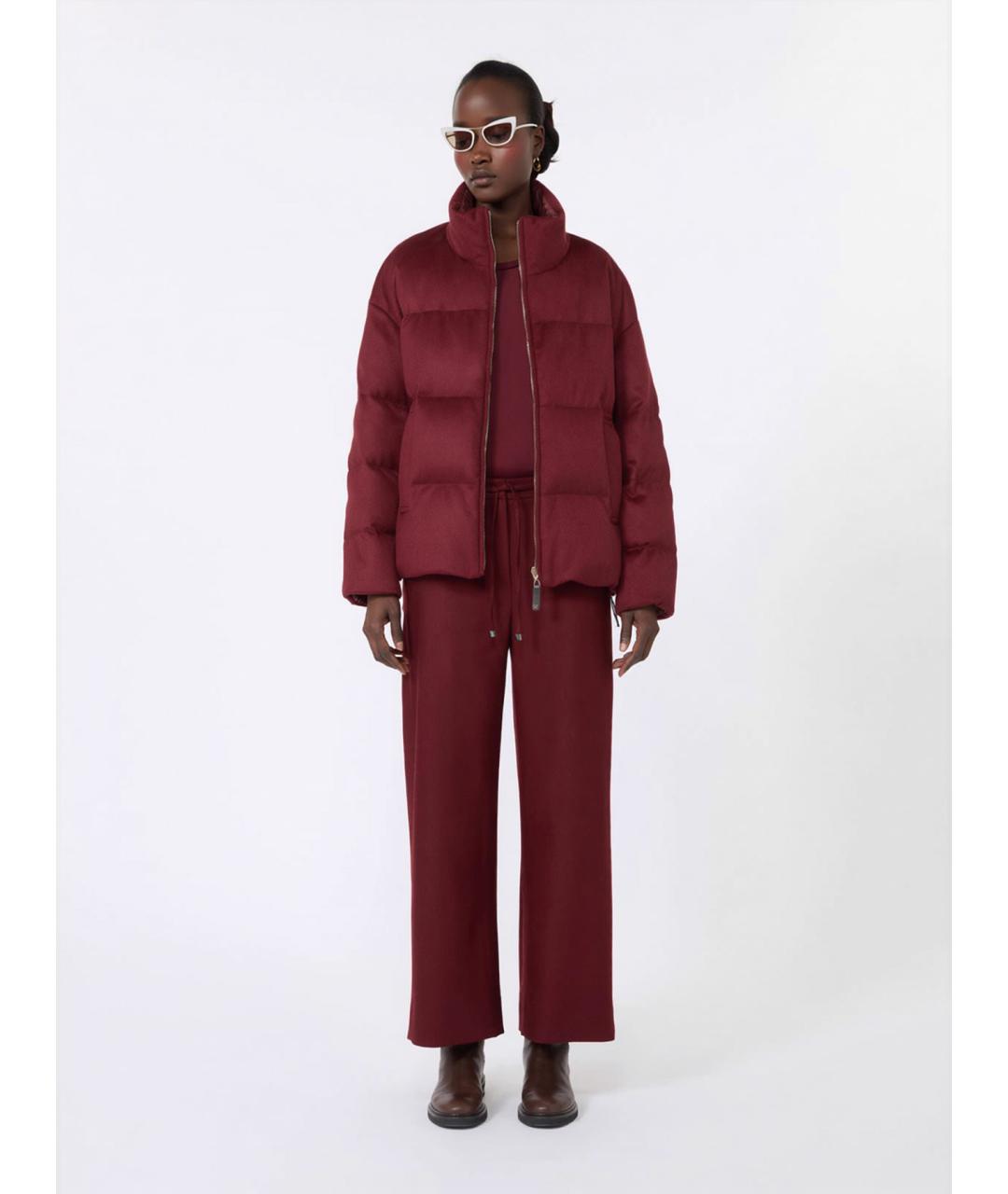 'S MAX MARA Бордовые шерстяные прямые брюки, фото 2