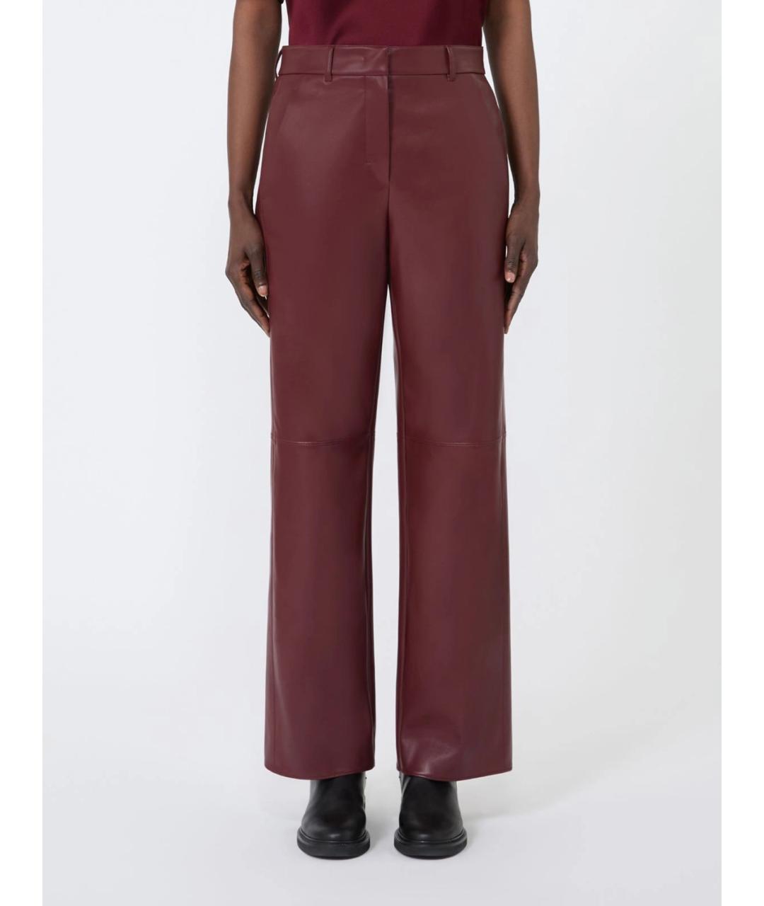 'S MAX MARA Бордовые полиэстеровые прямые брюки, фото 3