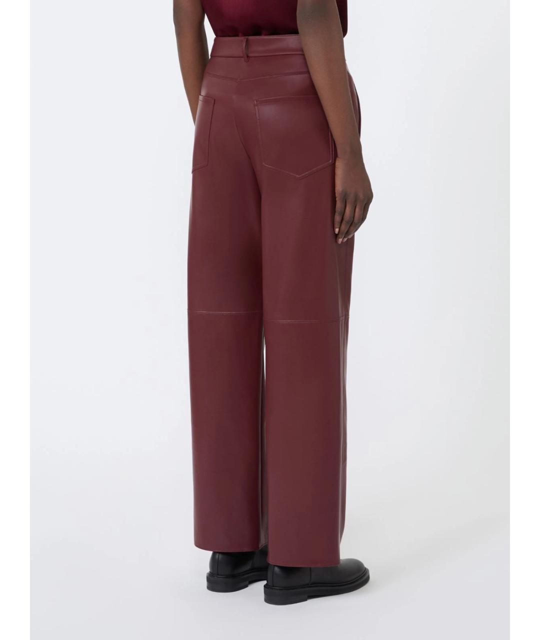 'S MAX MARA Бордовые полиэстеровые прямые брюки, фото 4