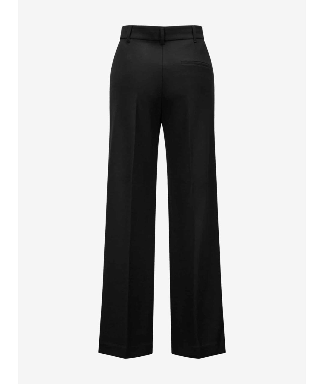 'S MAX MARA Черные шерстяные прямые брюки, фото 2