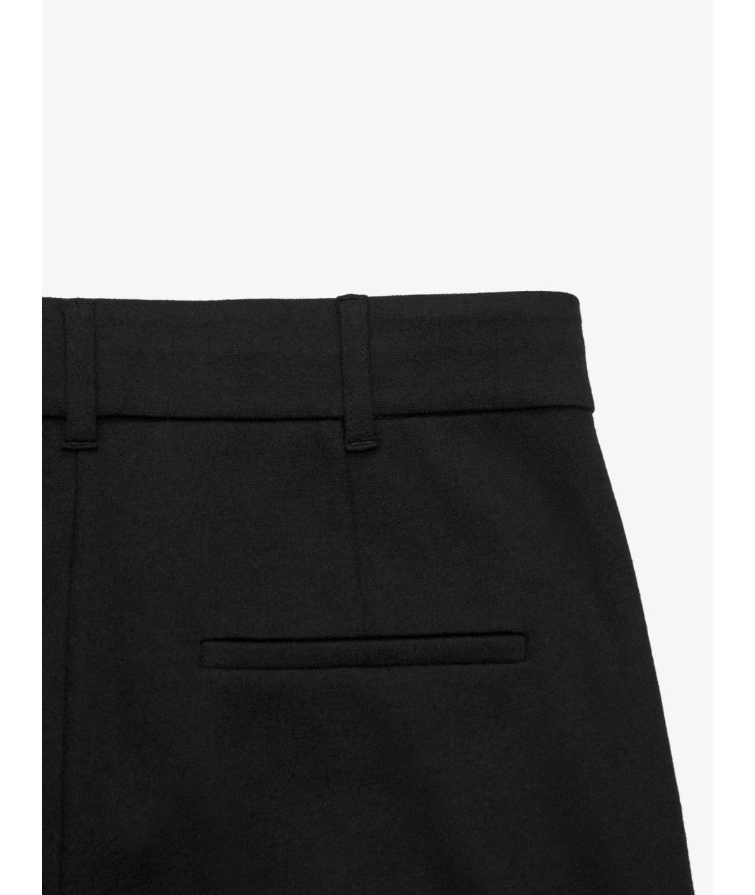 'S MAX MARA Черные шерстяные прямые брюки, фото 3
