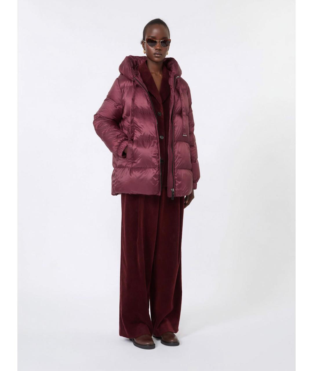 'S MAX MARA Бордовый полиэстеровый пуховик, фото 2