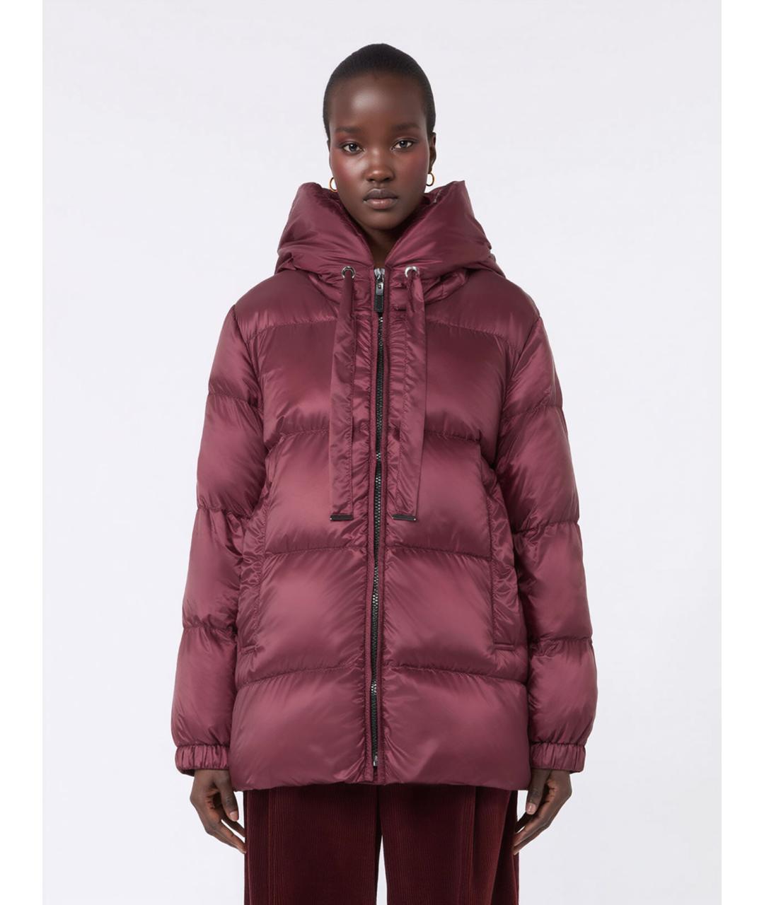 'S MAX MARA Бордовый полиэстеровый пуховик, фото 3