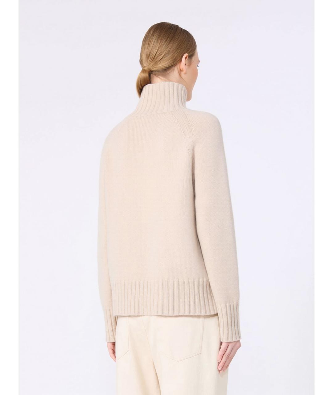 'S MAX MARA Бежевый шерстяной джемпер / свитер, фото 4