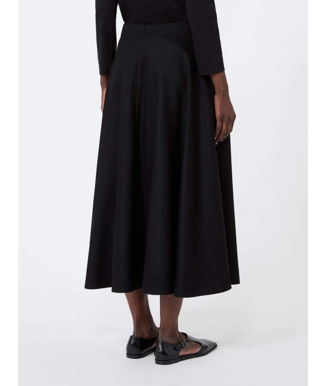 'S MAX MARA Черная шерстяная юбка миди, фото 4