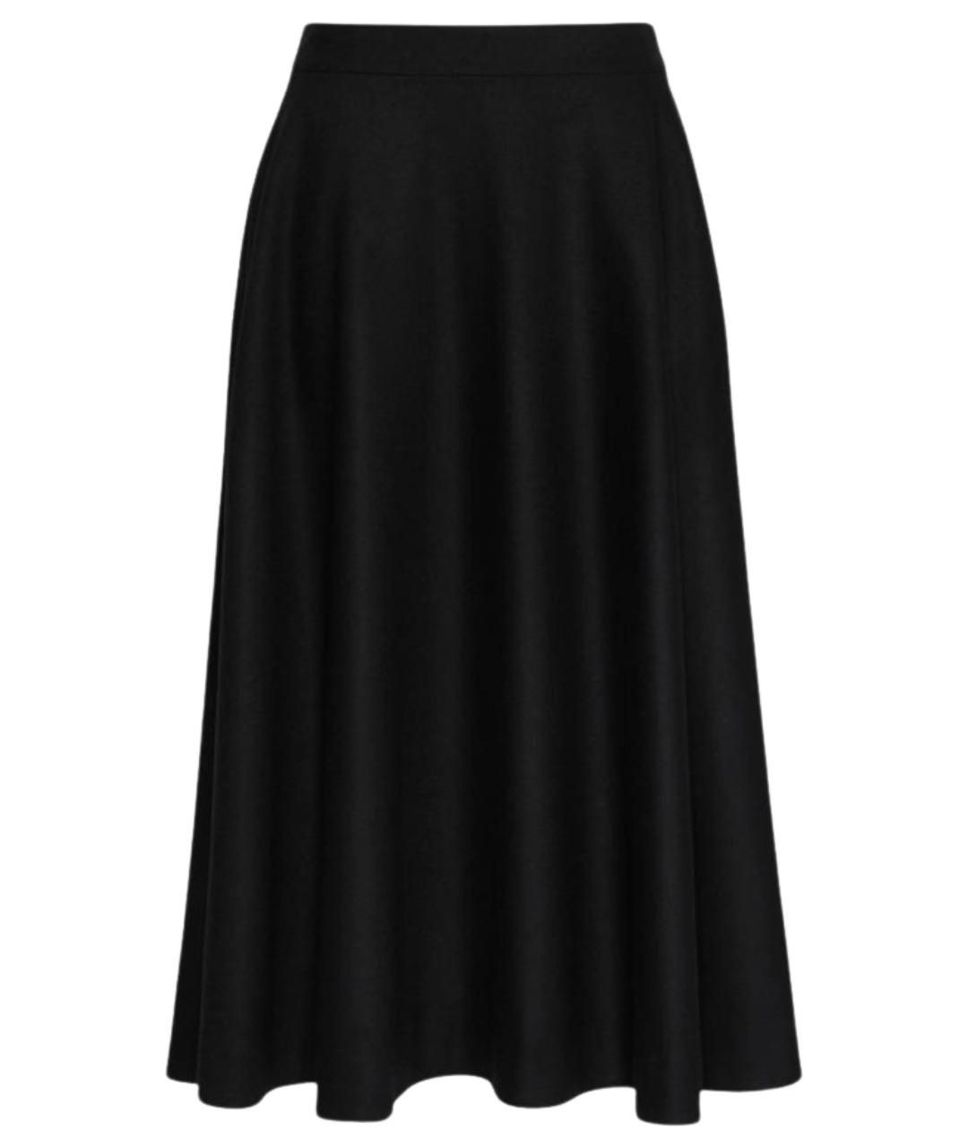 'S MAX MARA Черная шерстяная юбка миди, фото 1