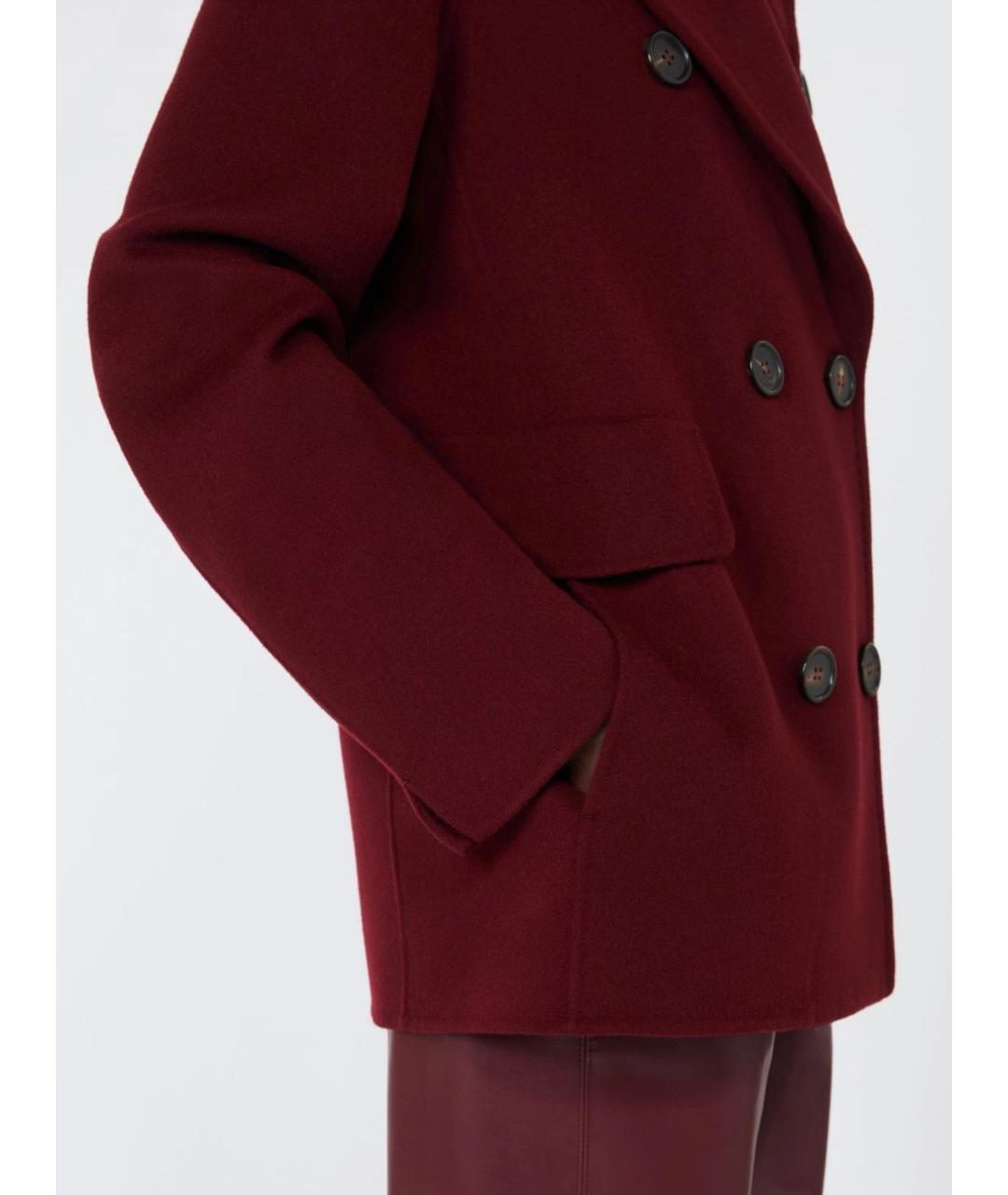 'S MAX MARA Бордовое шерстяное пальто, фото 5