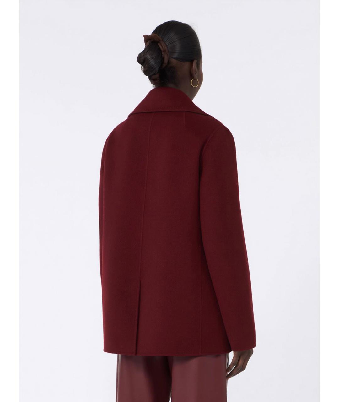 'S MAX MARA Бордовое шерстяное пальто, фото 4