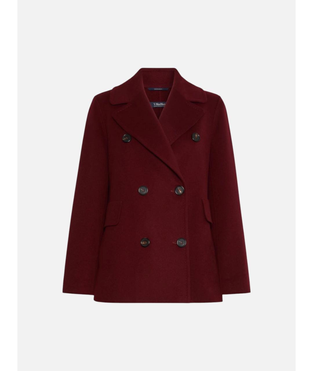 'S MAX MARA Бордовое шерстяное пальто, фото 6