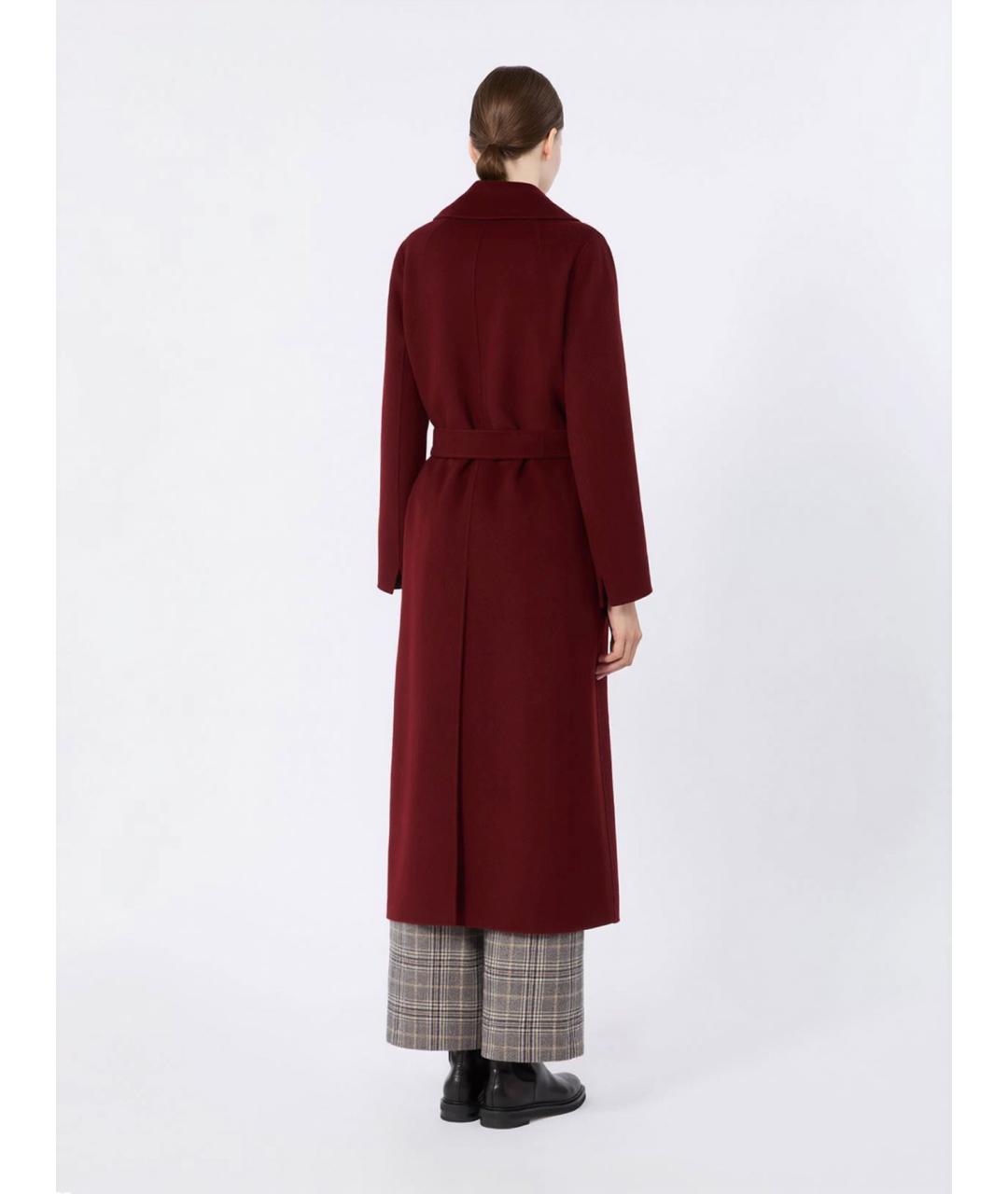 'S MAX MARA Бордовое шерстяное пальто, фото 4