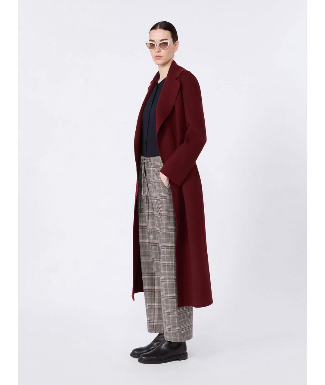 'S MAX MARA Бордовое шерстяное пальто, фото 2