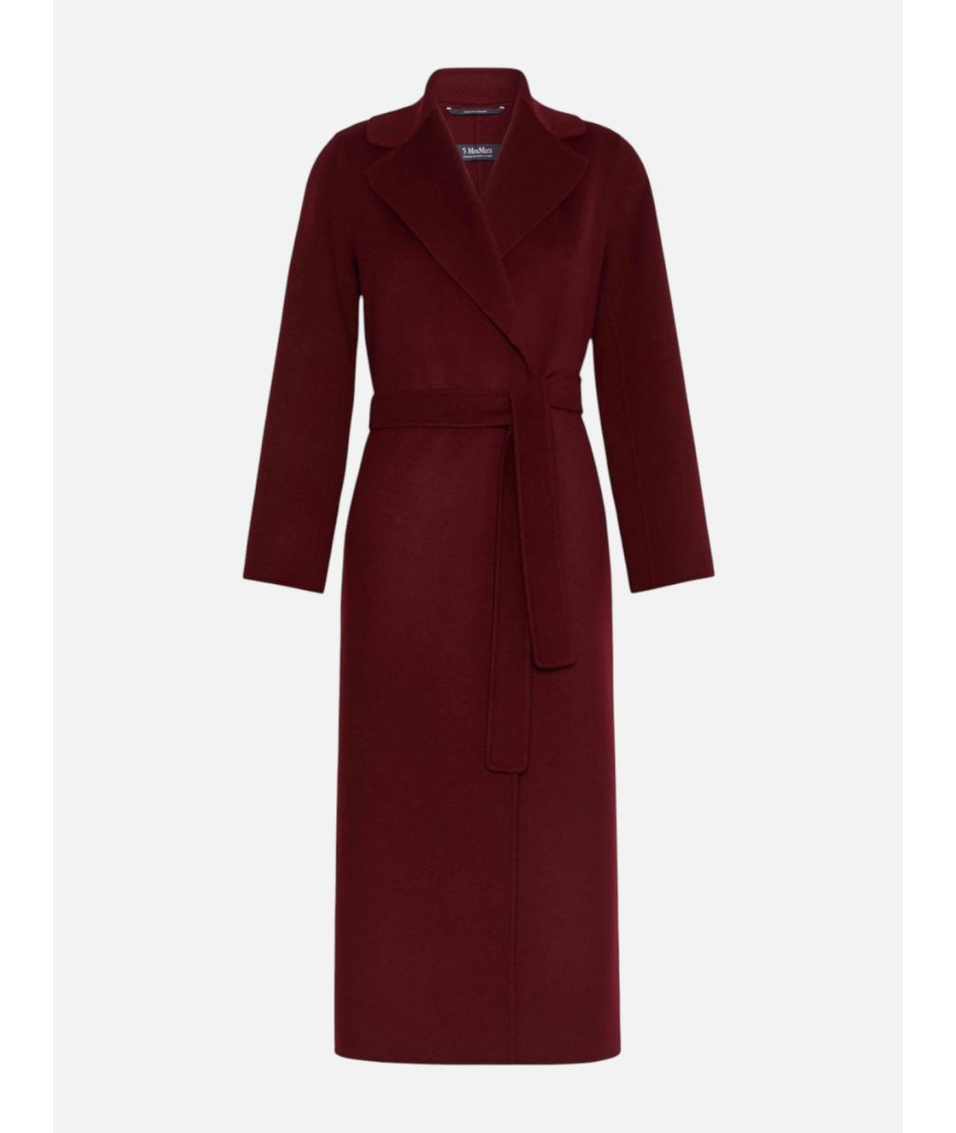 'S MAX MARA Бордовое шерстяное пальто, фото 5