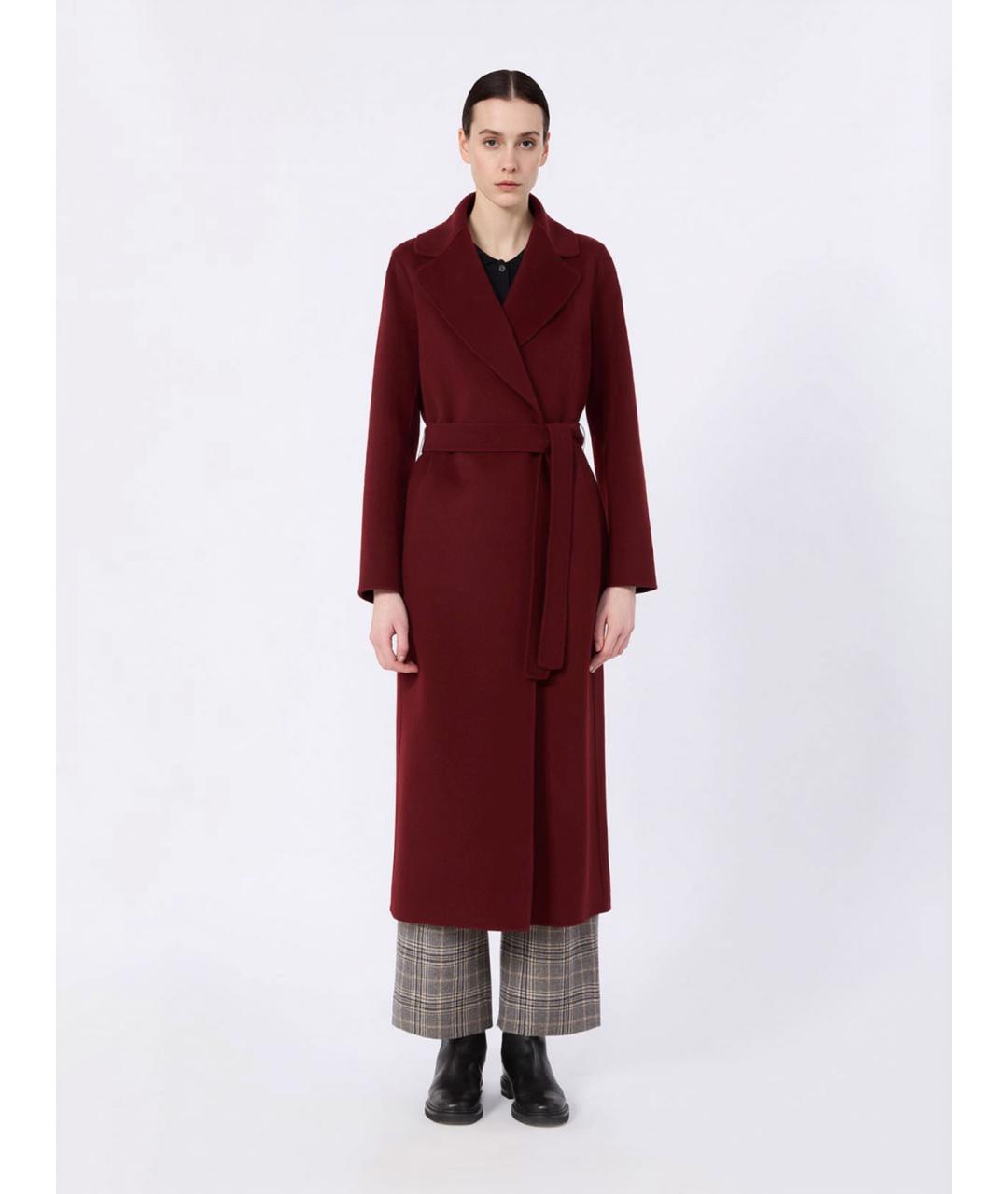 'S MAX MARA Бордовое шерстяное пальто, фото 3