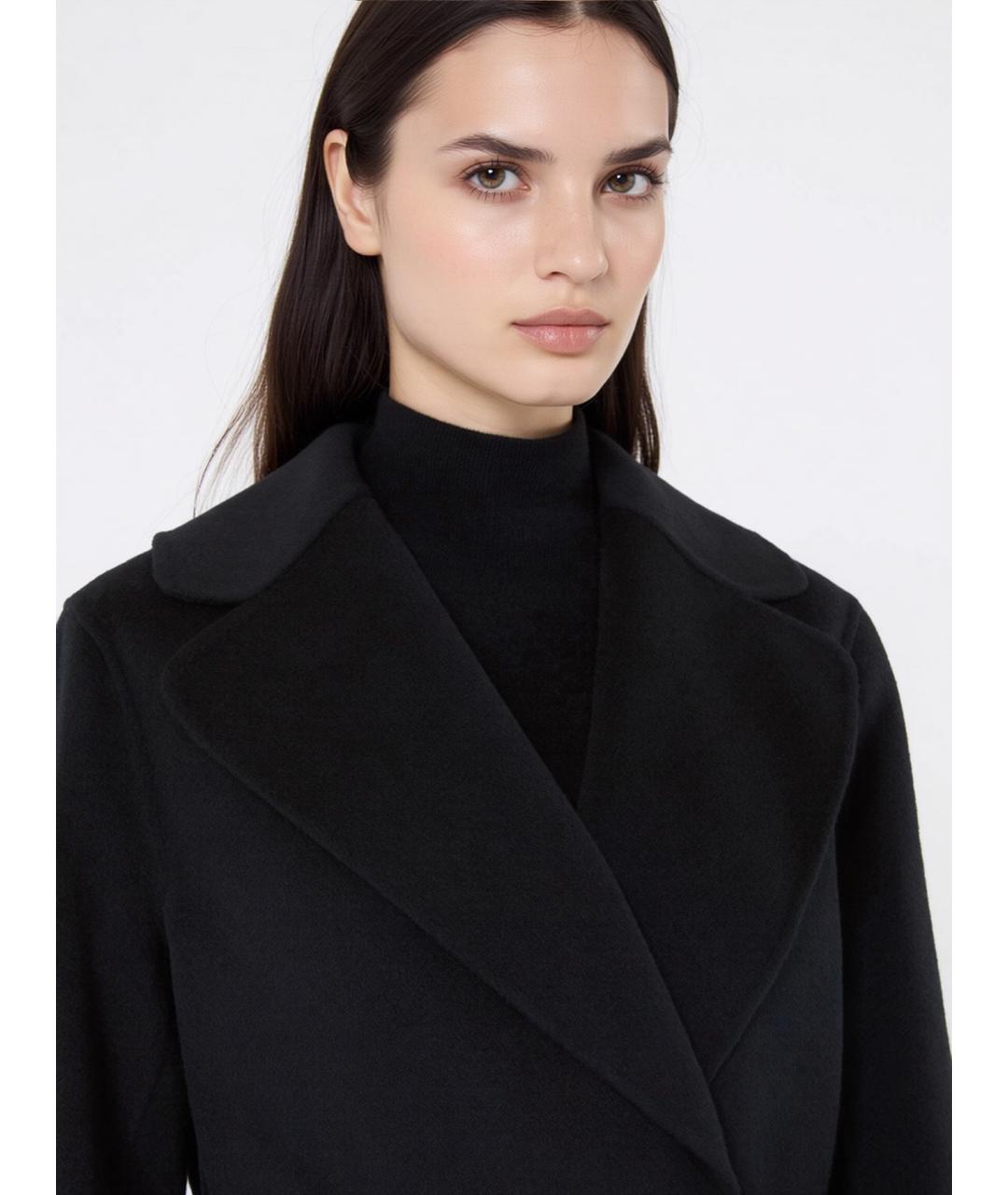 'S MAX MARA Черное шерстяное пальто, фото 4
