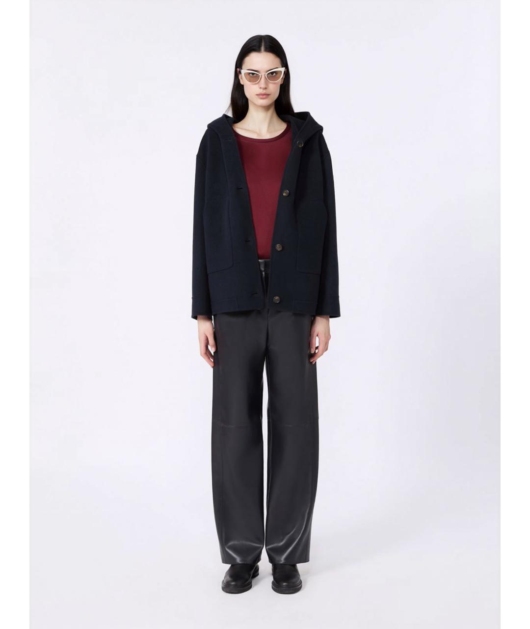 'S MAX MARA Темно-синее шерстяное пальто, фото 2
