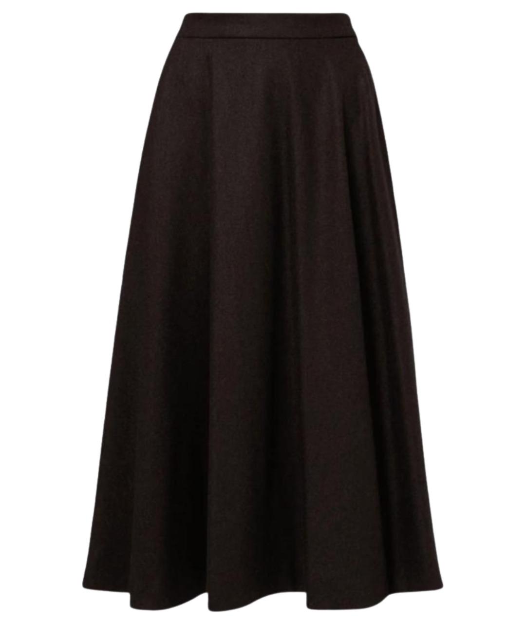 'S MAX MARA Коричневая шерстяная юбка миди, фото 1