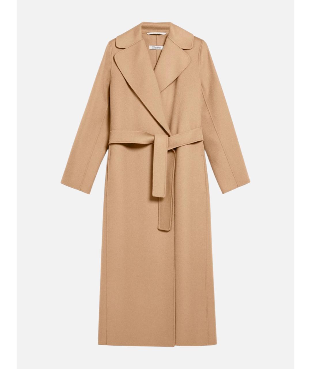 'S MAX MARA Бежевое шерстяное пальто, фото 6