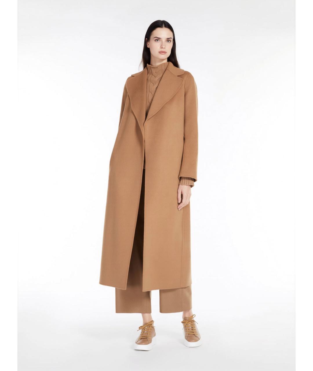 'S MAX MARA Бежевое шерстяное пальто, фото 2
