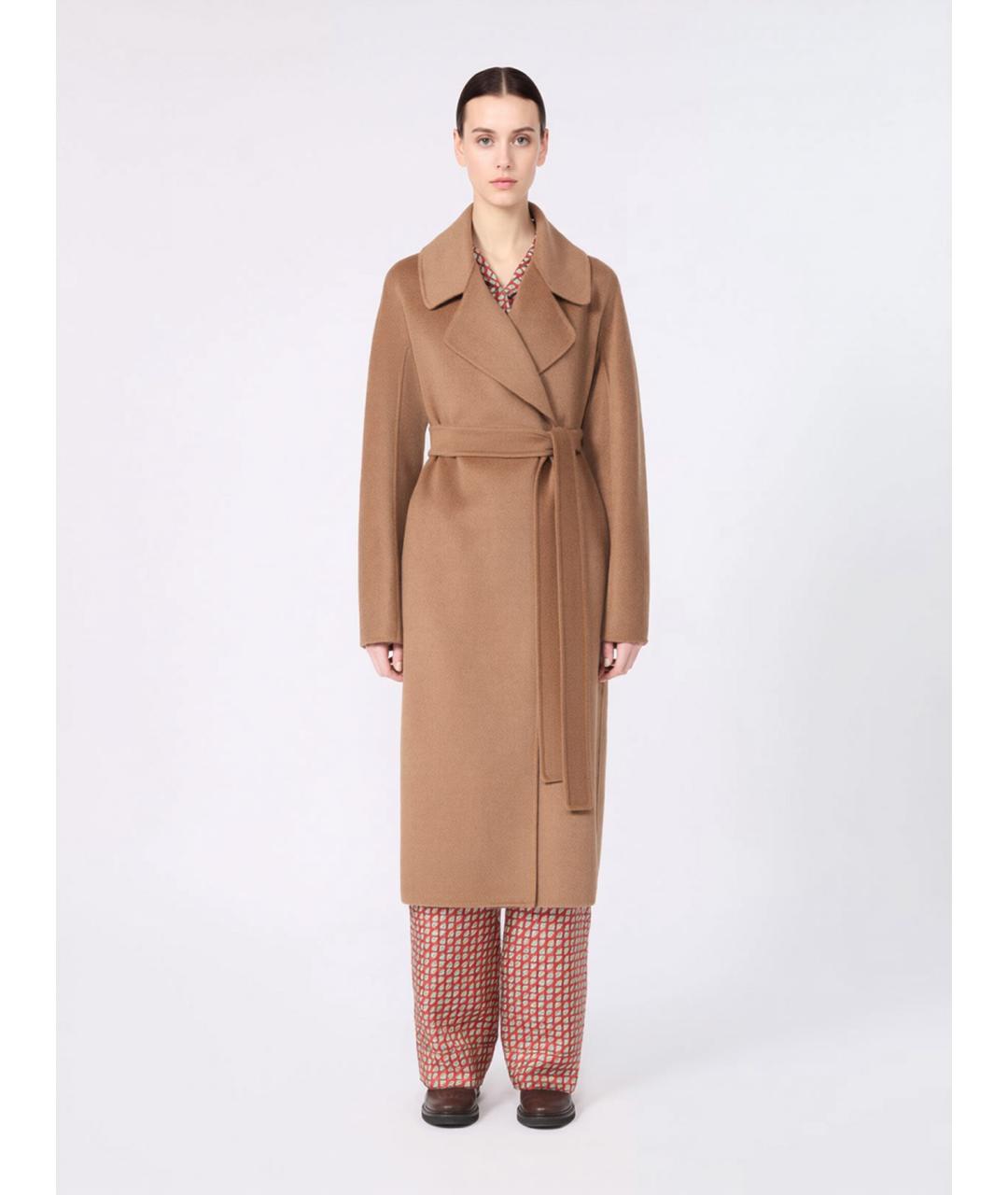 'S MAX MARA Бежевое шерстяное пальто, фото 3