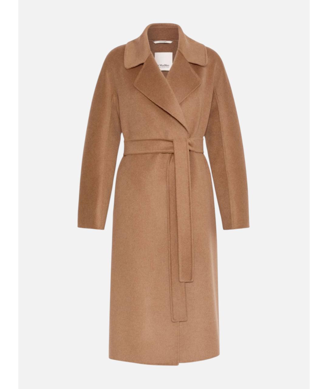 'S MAX MARA Бежевое шерстяное пальто, фото 5