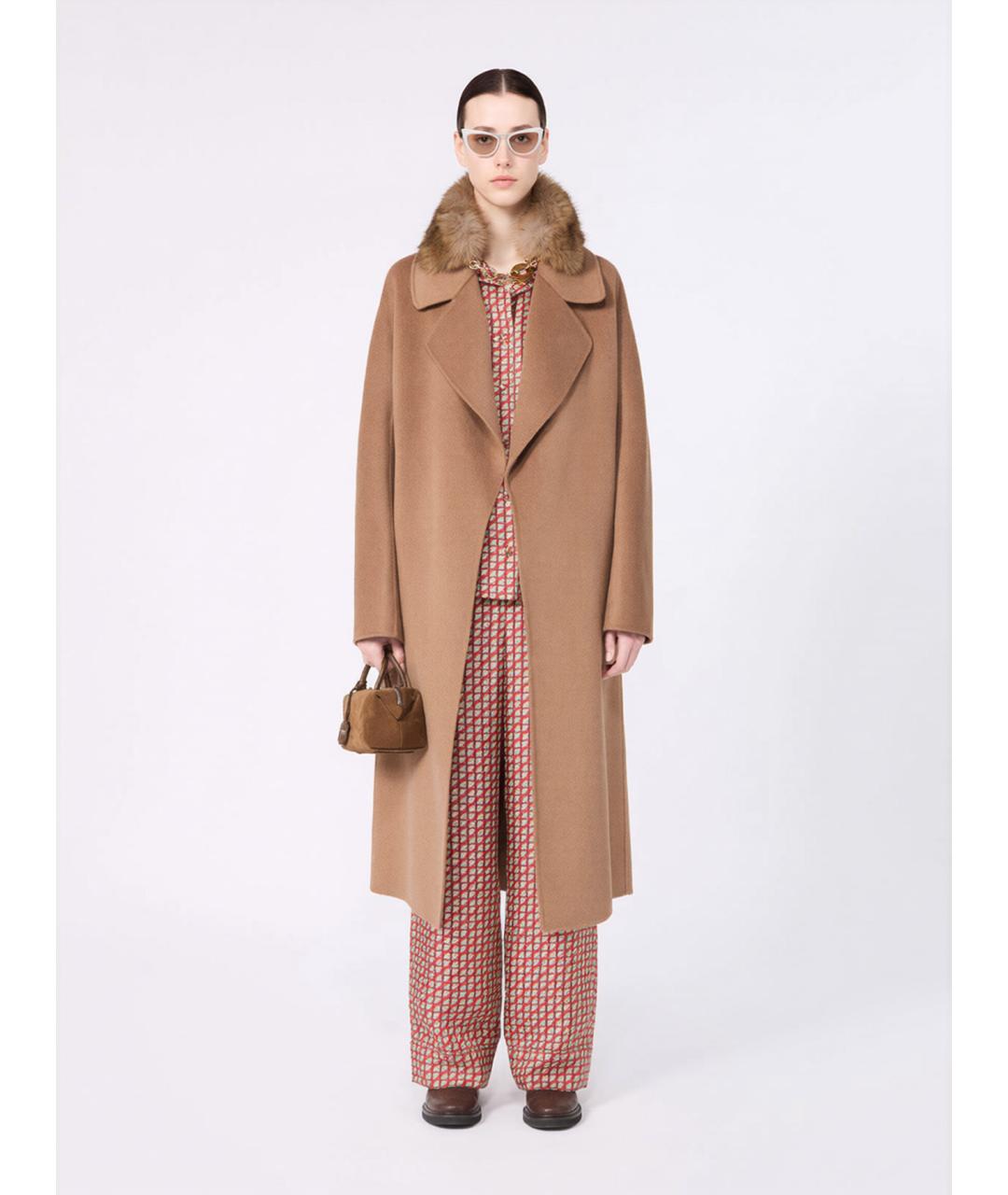 'S MAX MARA Бежевое шерстяное пальто, фото 2