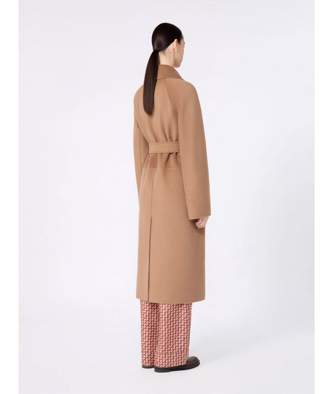 'S MAX MARA Бежевое шерстяное пальто, фото 4