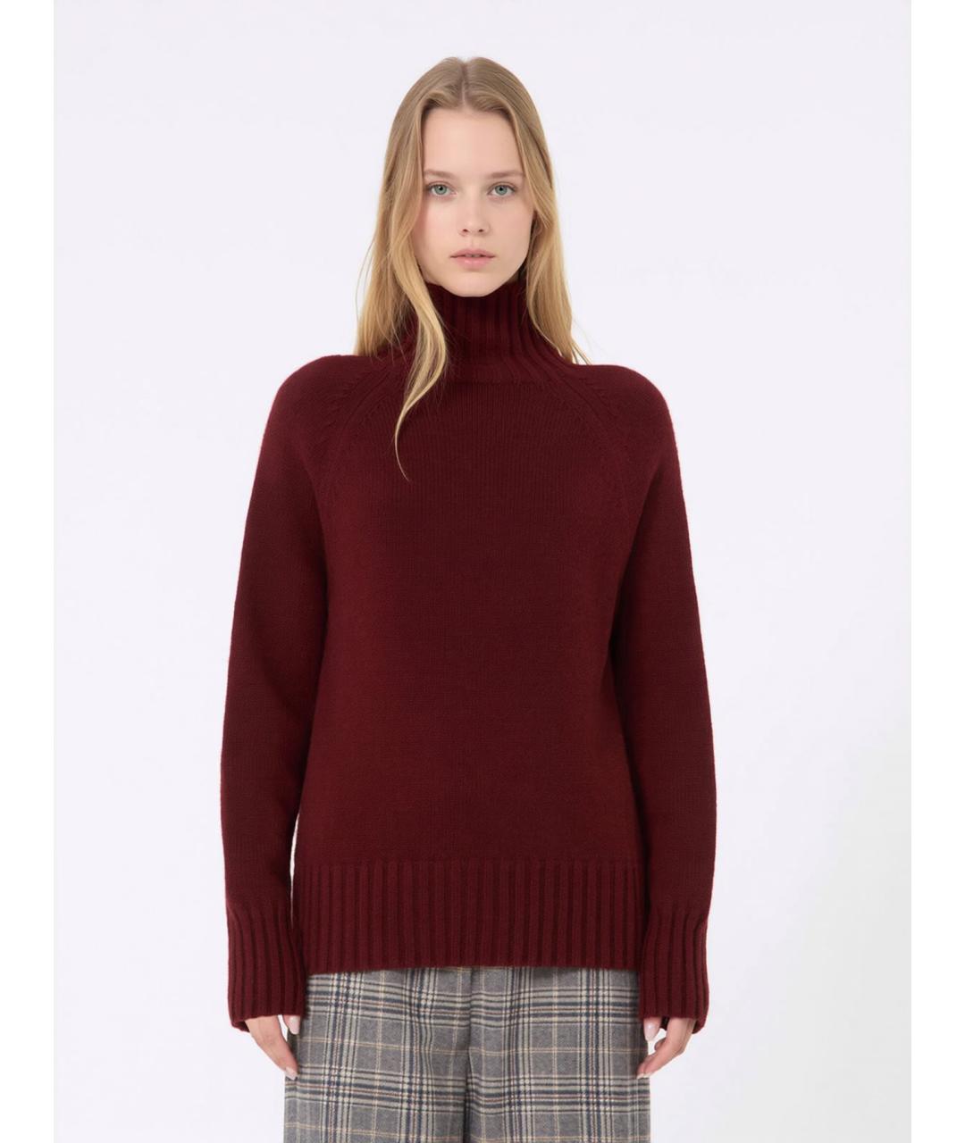'S MAX MARA Бордовая шерстяная водолазка, фото 3