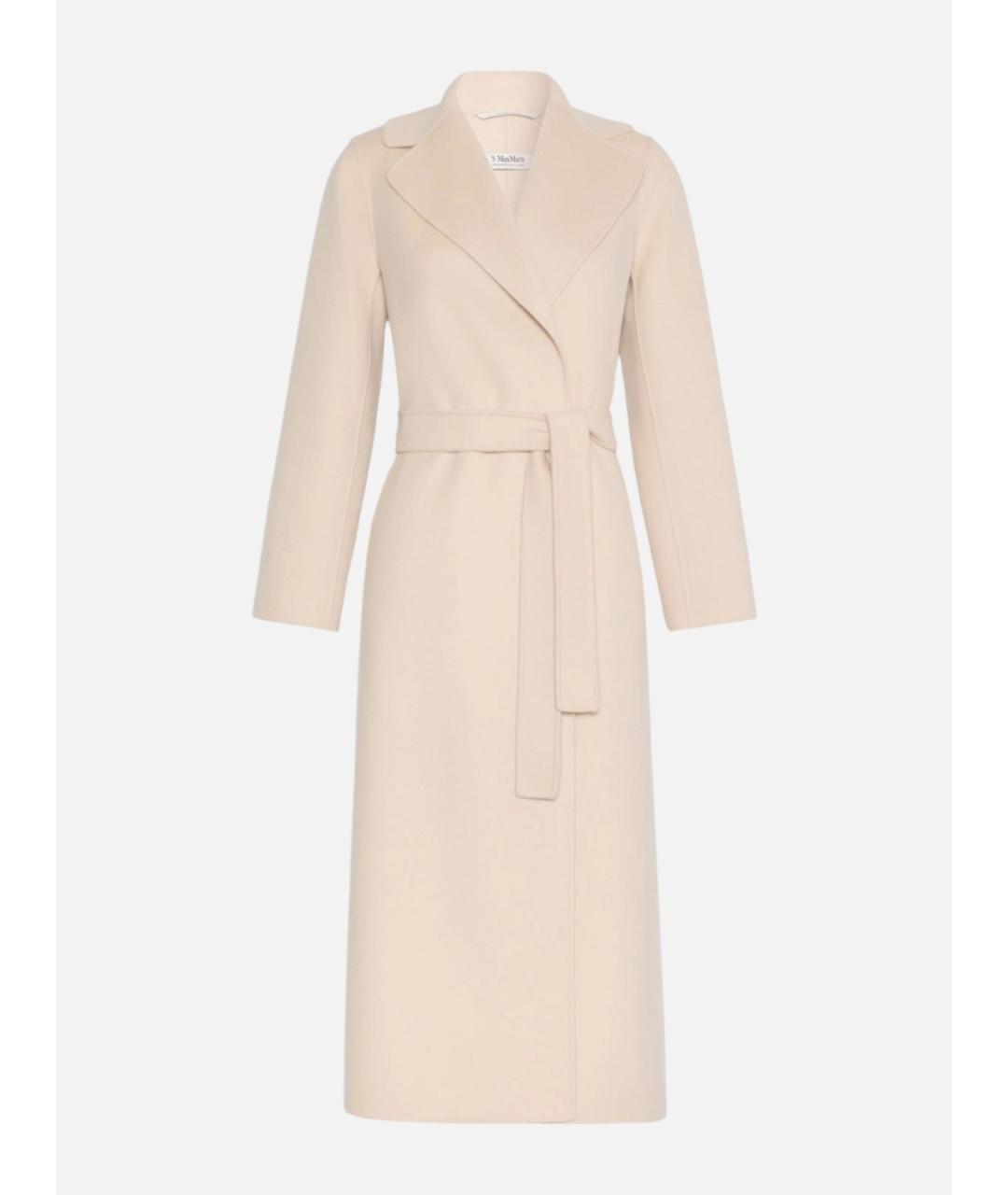 'S MAX MARA Бежевое шерстяное пальто, фото 5