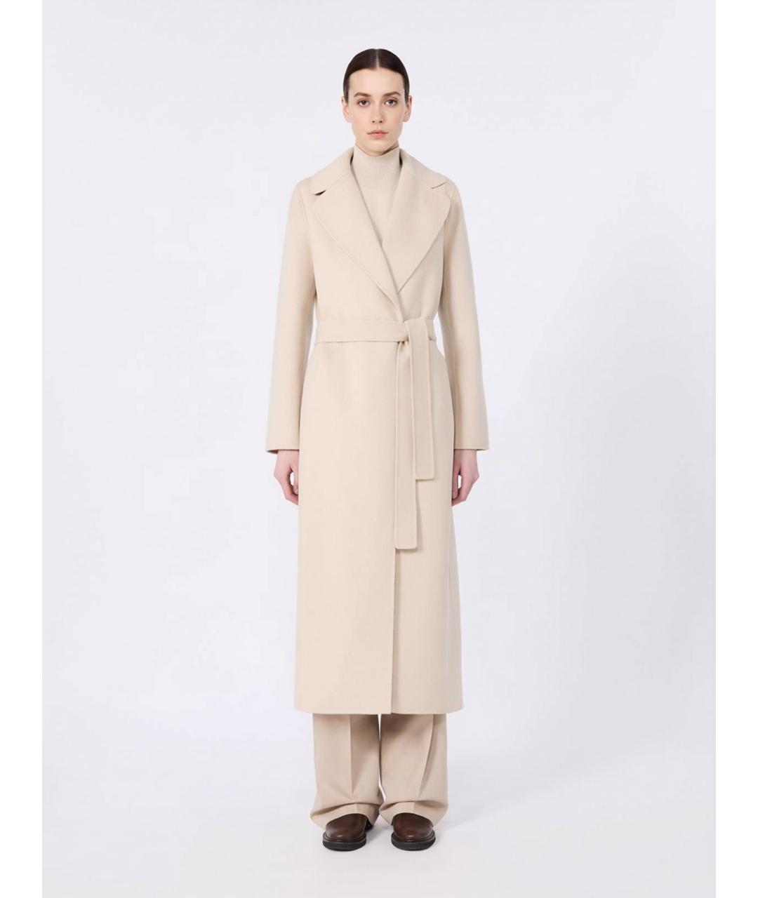'S MAX MARA Бежевое шерстяное пальто, фото 3