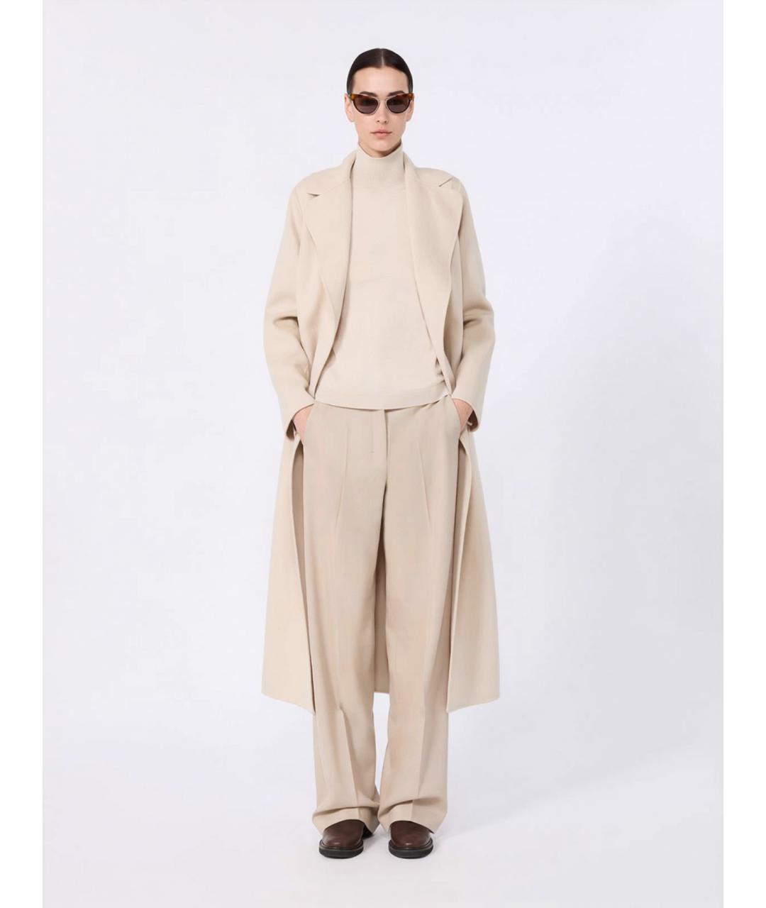 'S MAX MARA Бежевое шерстяное пальто, фото 2
