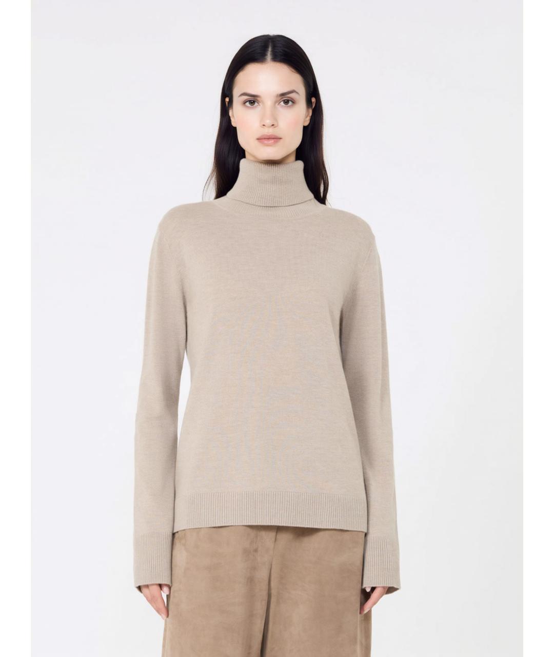 'S MAX MARA Бежевая шерстяная водолазка, фото 3