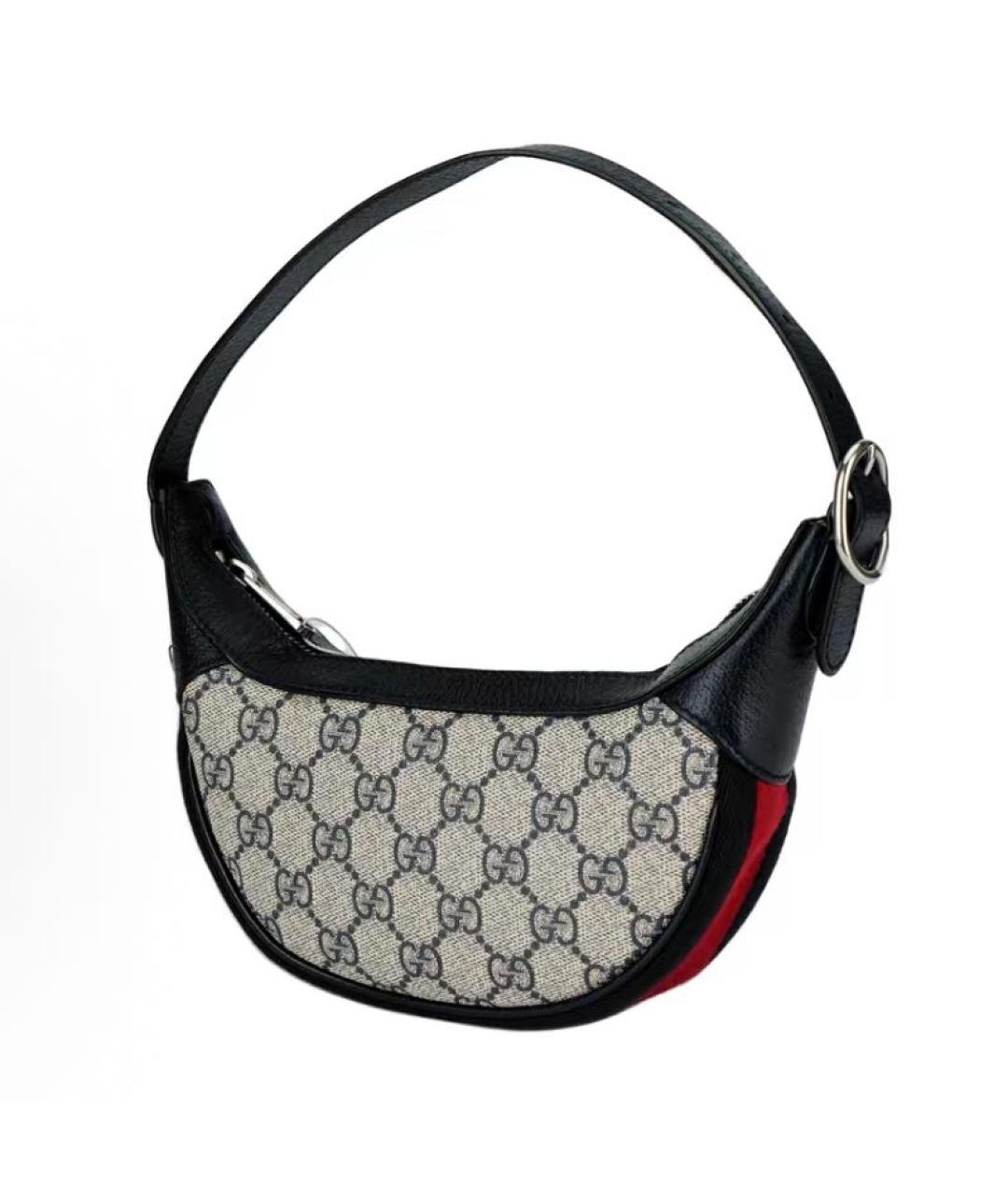 GUCCI Черная тканевая сумка с короткими ручками, фото 2