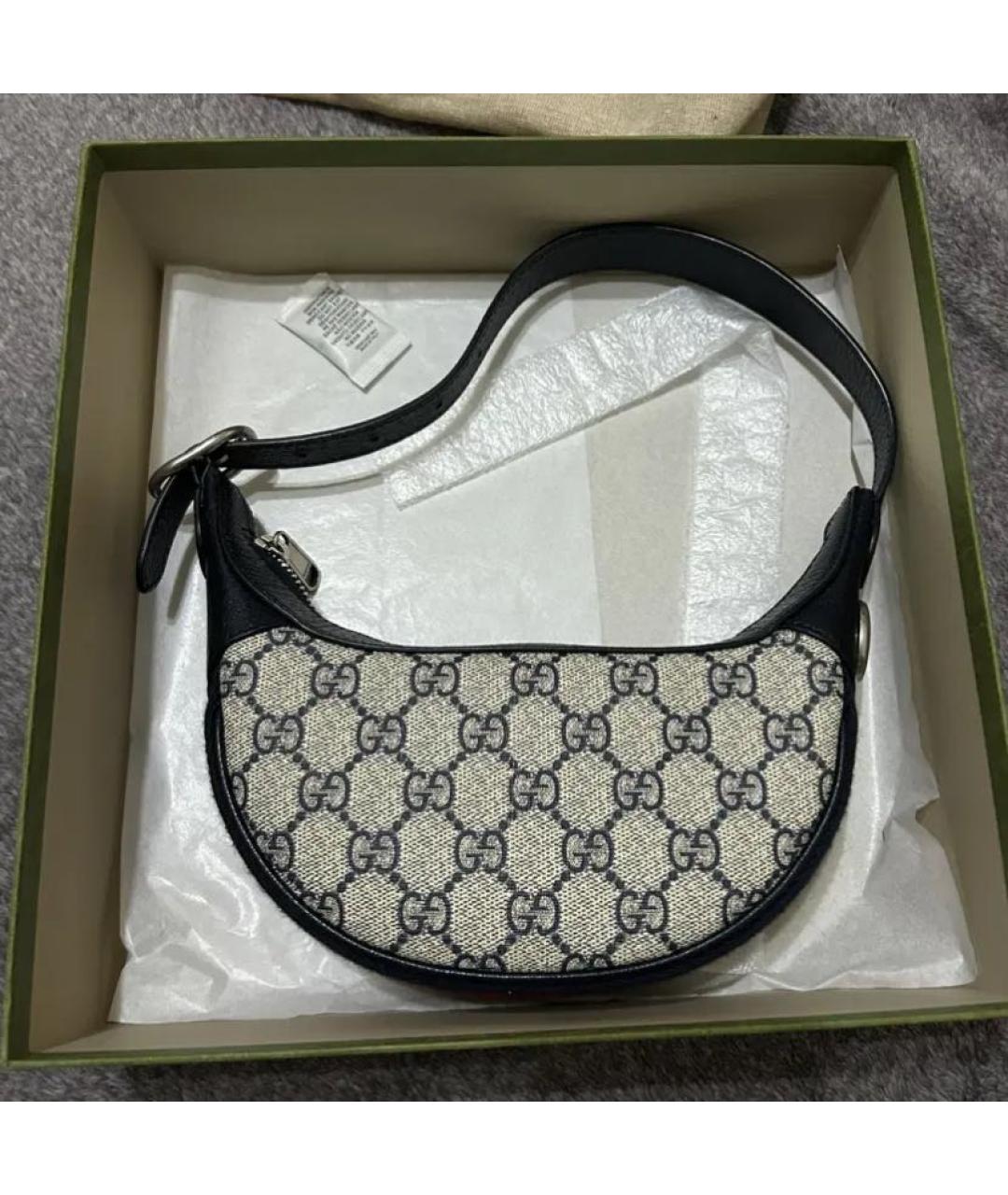 GUCCI Черная тканевая сумка с короткими ручками, фото 5