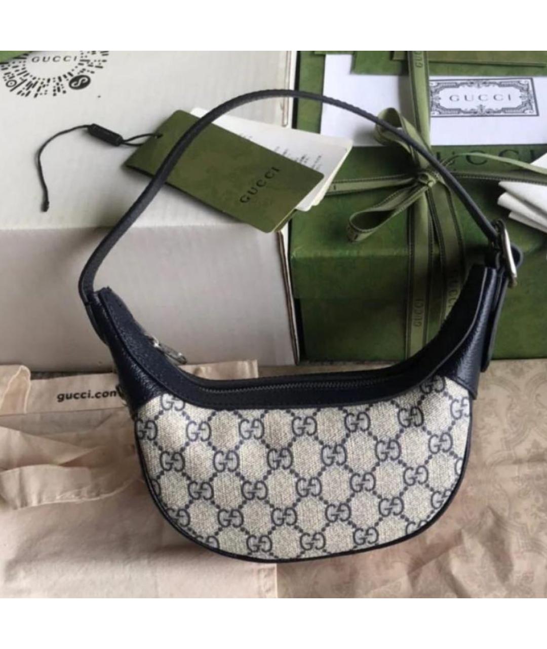 GUCCI Черная тканевая сумка с короткими ручками, фото 4