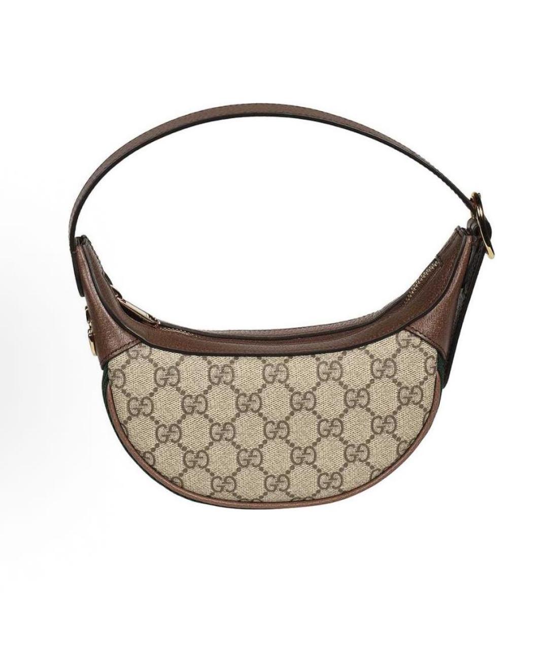 GUCCI Коричневая тканевая сумка с короткими ручками, фото 8