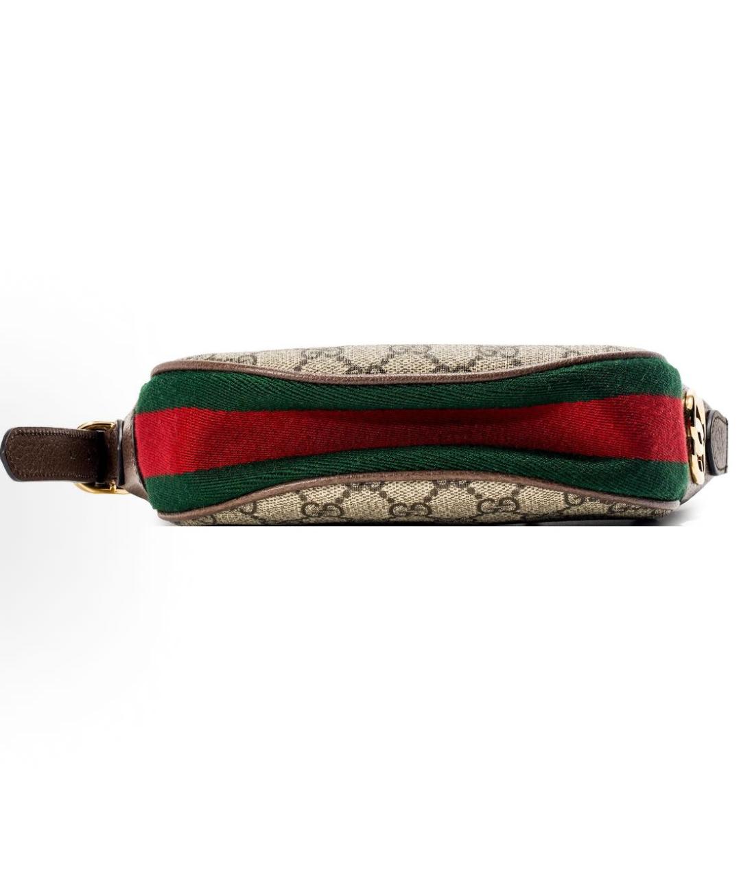 GUCCI Коричневая тканевая сумка с короткими ручками, фото 3