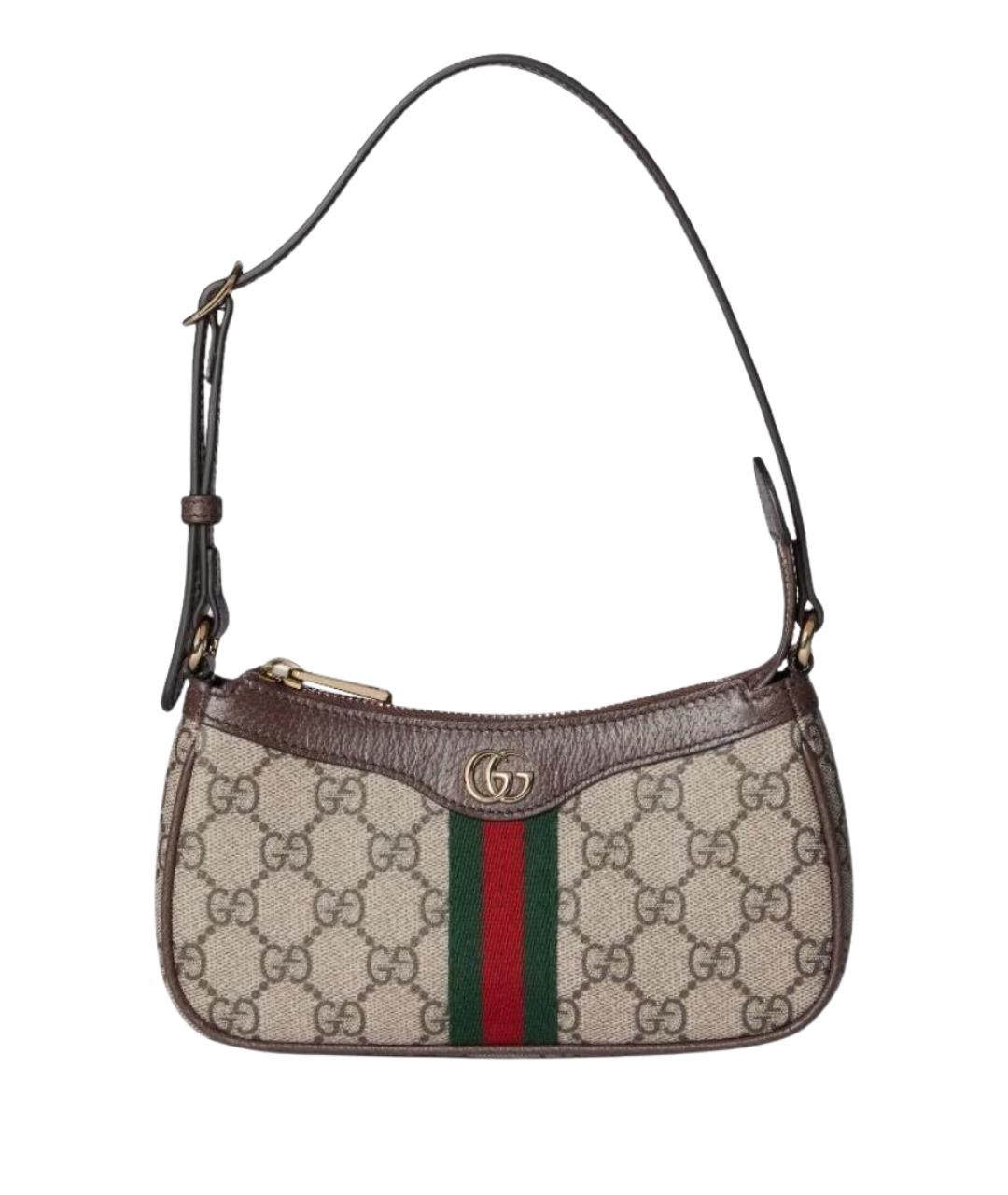 GUCCI Бежевая тканевая сумка с короткими ручками, фото 1