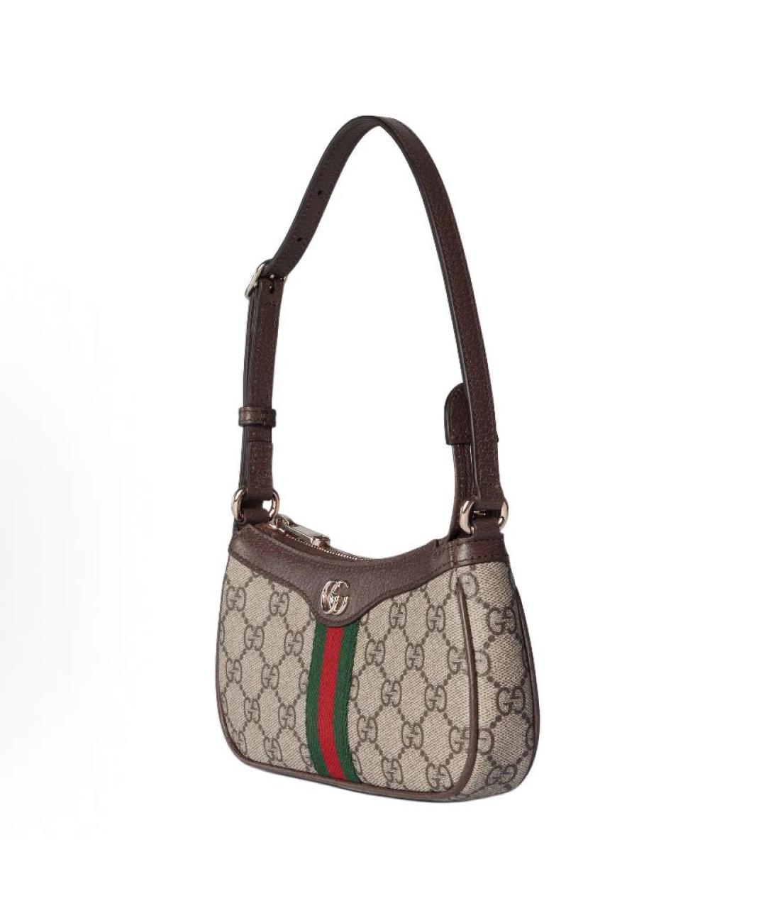 GUCCI Бежевая тканевая сумка с короткими ручками, фото 2