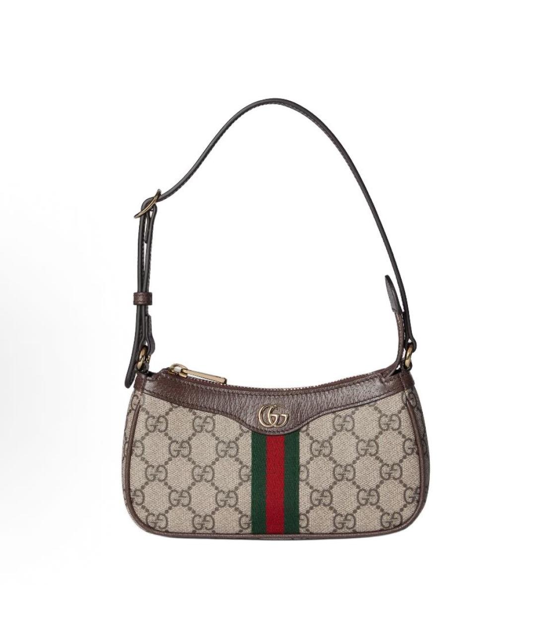GUCCI Бежевая тканевая сумка с короткими ручками, фото 7