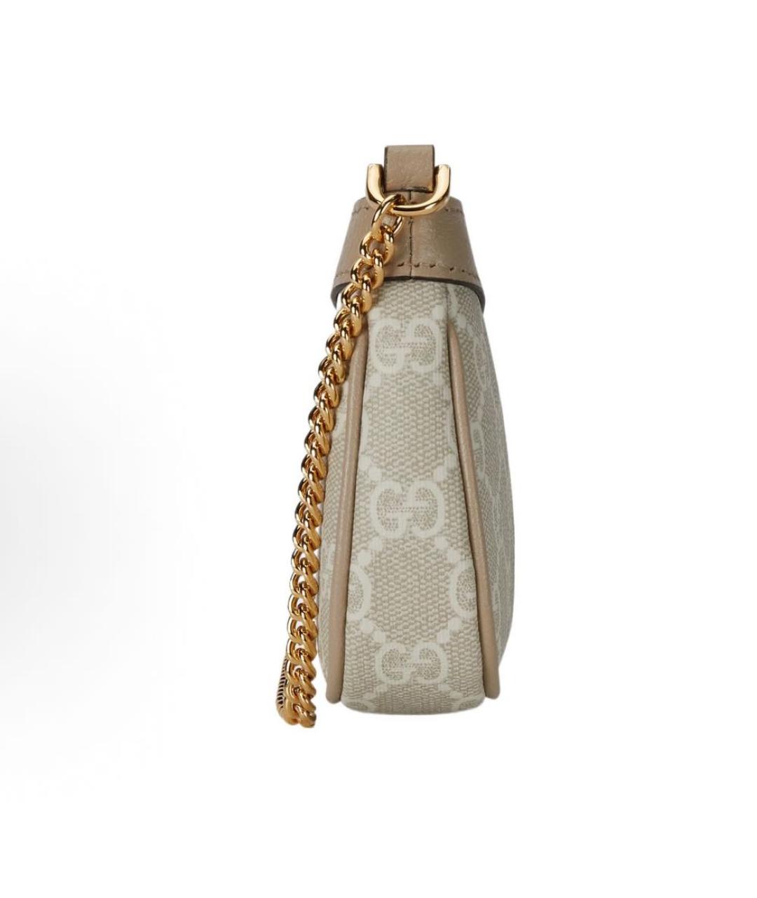 GUCCI Бежевая сумка с короткими ручками из канвы, фото 3