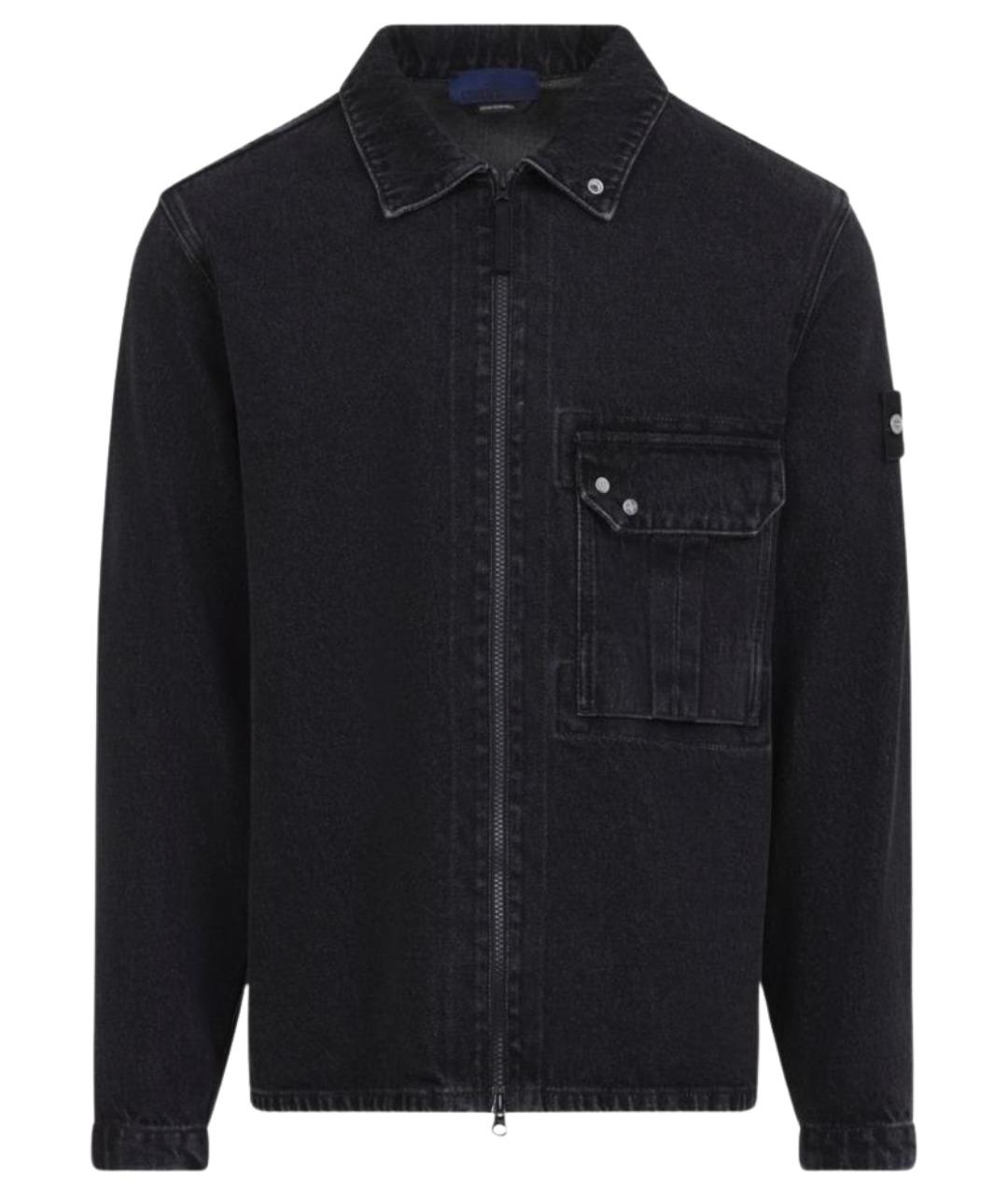 STONE ISLAND Черная хлопковая куртка, фото 1