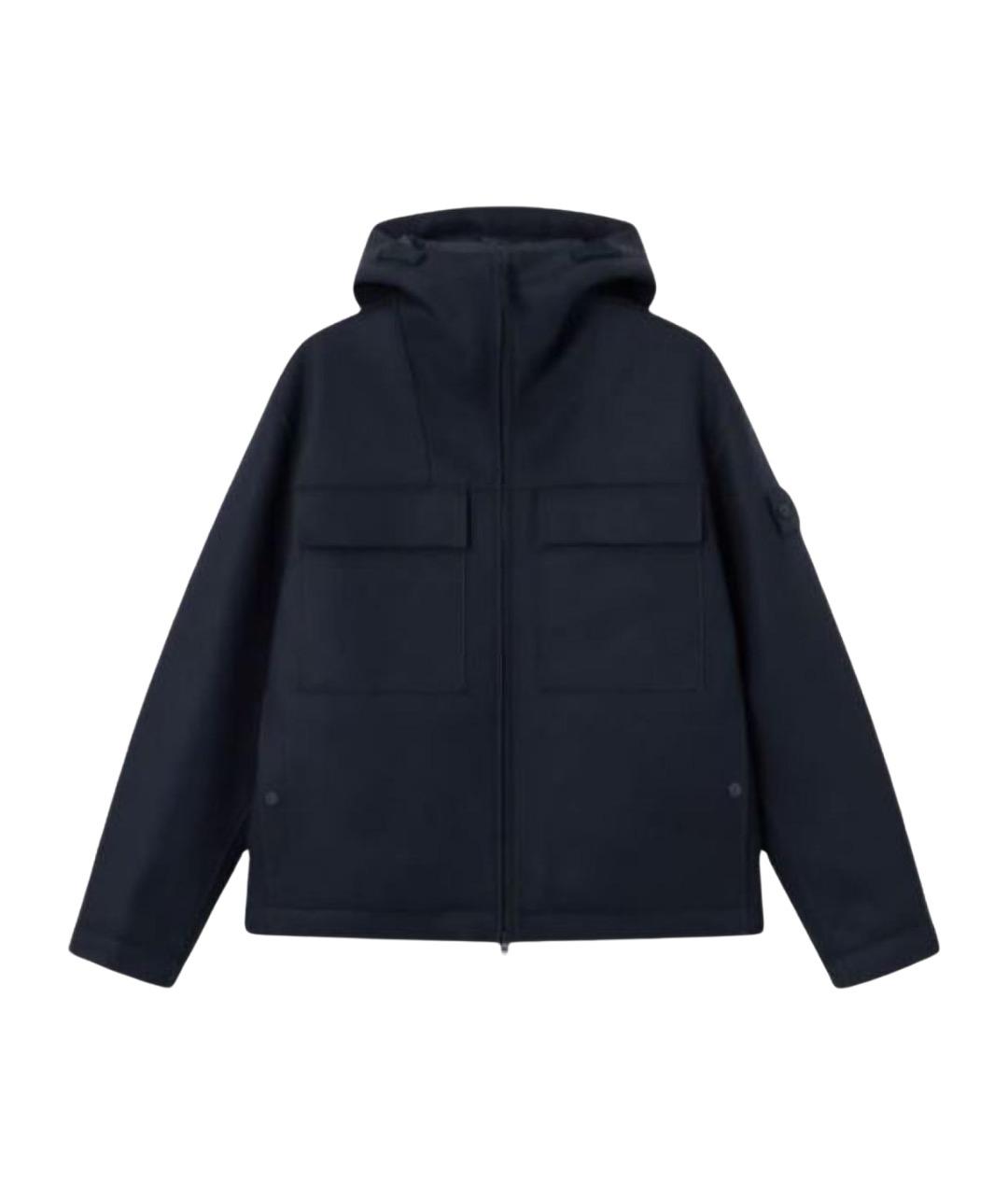 STONE ISLAND Темно-синяя полиэстеровая куртка, фото 1