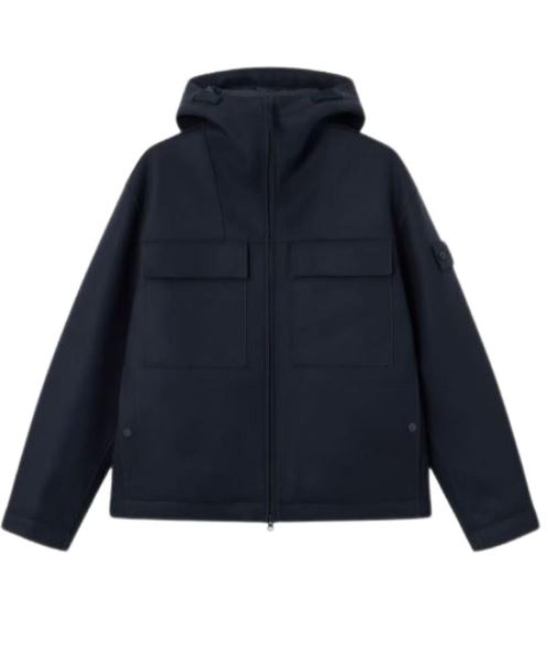 STONE ISLAND Темно-синяя полиэстеровая куртка, фото 3
