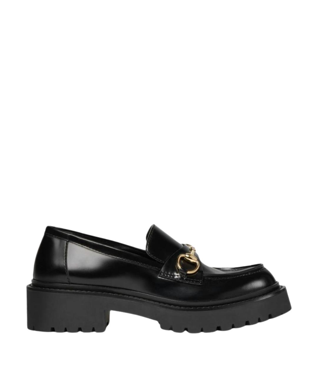 GUCCI Черные кожаные лоферы, фото 1