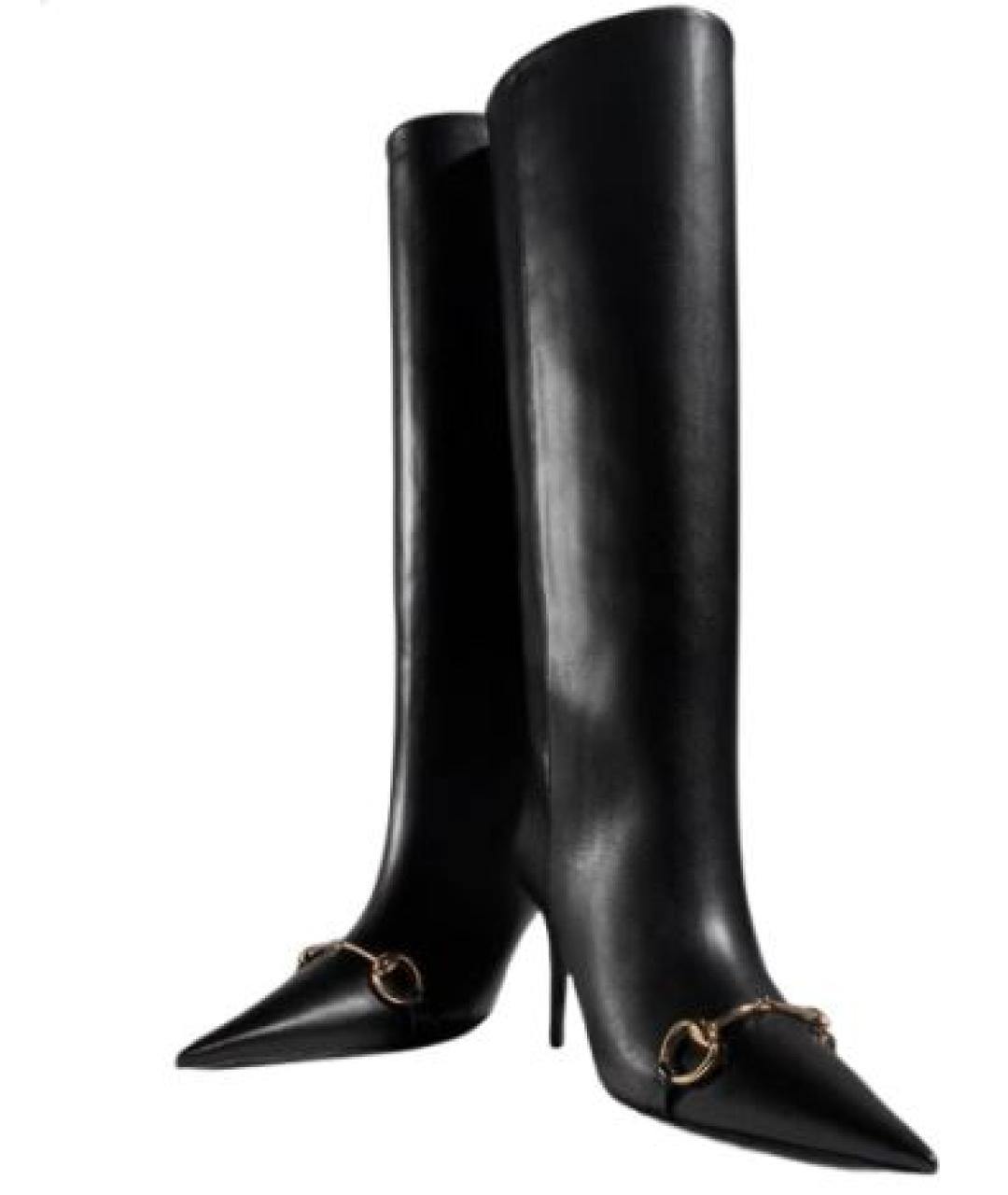 GUCCI Черные кожаные сапоги, фото 3
