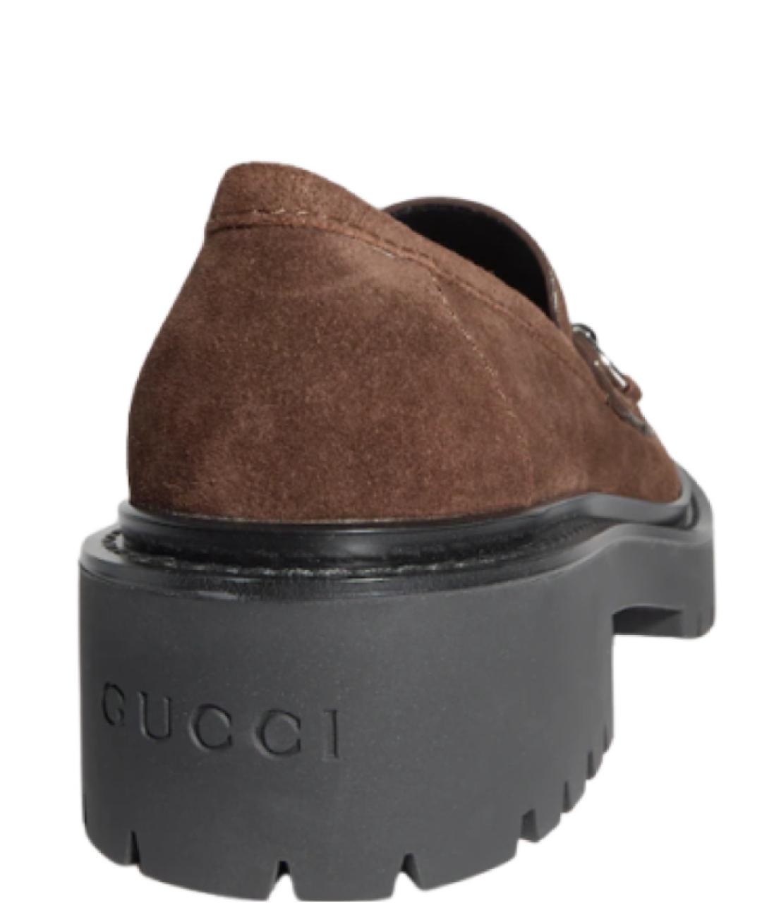 GUCCI Коричневые замшевые лоферы, фото 2