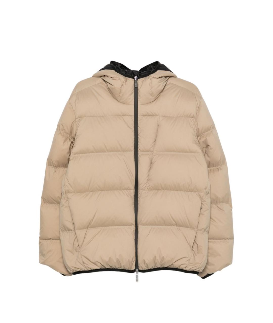 MONCLER Бежевый синтетический пуховик, фото 6