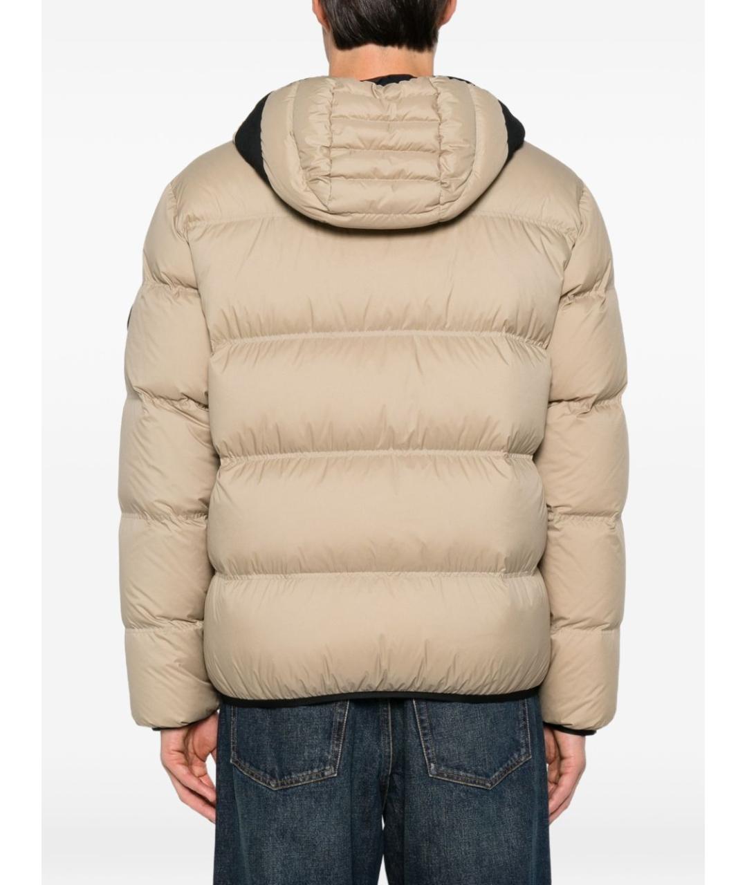MONCLER Бежевый синтетический пуховик, фото 5