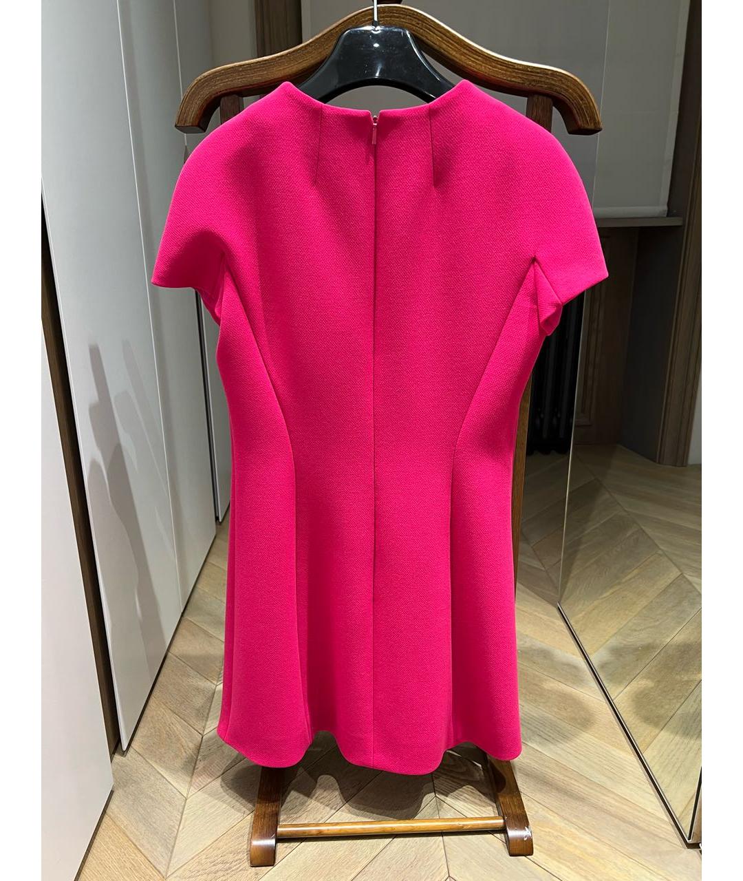 SAINT LAURENT Розовое шерстяное повседневное платье, фото 2