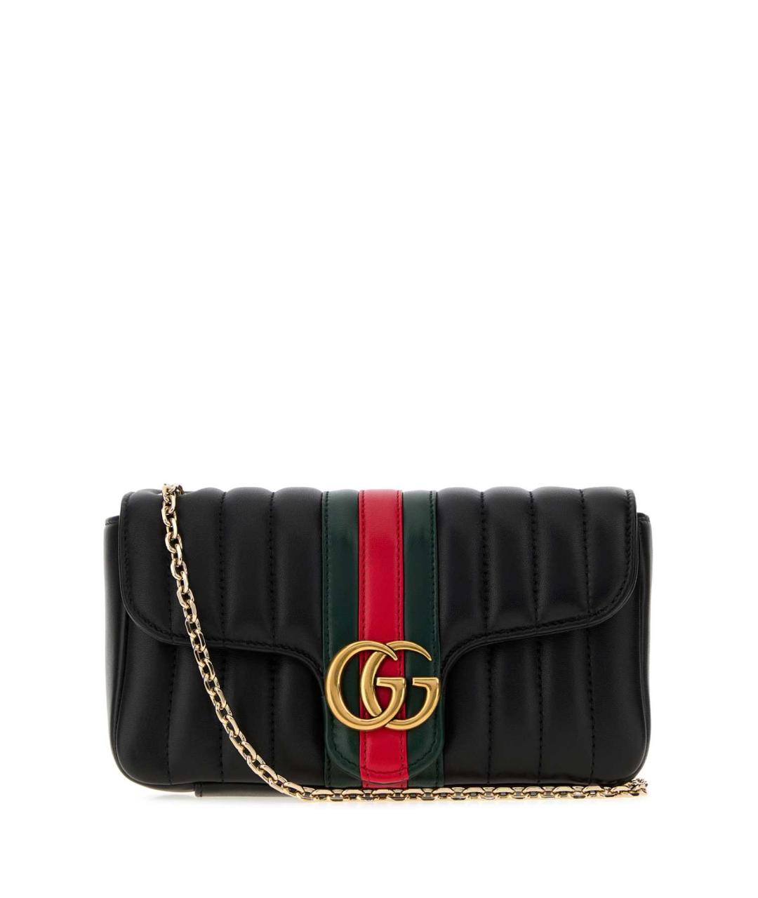 GUCCI Черная кожаная сумка через плечо, фото 1